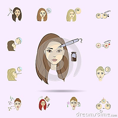 eyebrow tattoo colored icon. Beauty, anti-aging icons universal set for web and mobile Stock Photo