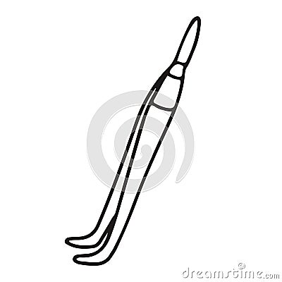 Eyebrow tweezers sketch doodle style. Vector Illustration