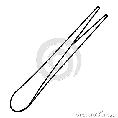 Eyebrow tweezers icon, outline style Vector Illustration