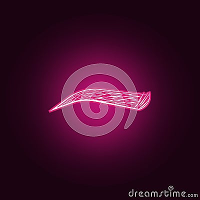 eyebrows neon icon. Elements of body parts set. Simple icon for websites, web design, mobile app, info graphics Stock Photo