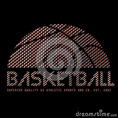 Basketball tee shirt illustration graphic design print art Vector Illustration