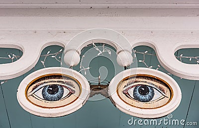 Eyeglass Sign - Cazenovia, New York Editorial Stock Photo