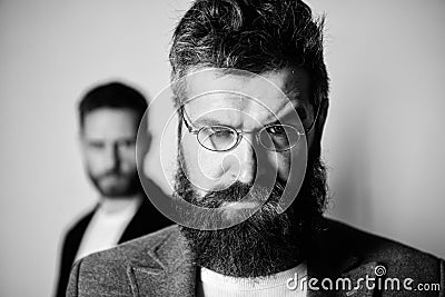 Eyeglasses accessory for smart appearance. Wise glance. Hipster style and fashion. Hipster eyeglasses. Man handsome Stock Photo