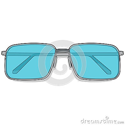 Eyeglasses closed temples from top Vector Illustration