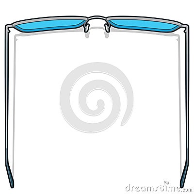 Eyeglasses opened temples from top Vector Illustration
