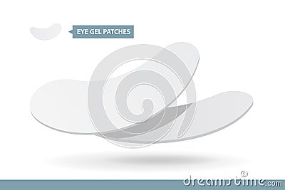 Eyelash Extension Application Tools and Supplies. Eye pads. Products for Makeup and Cosmetic Procedures Vector Illustration