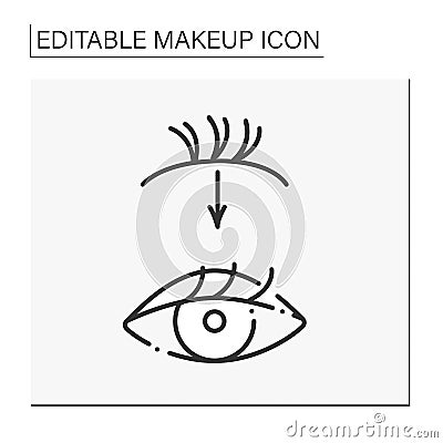 Eyelash extension line icon Vector Illustration