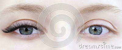 Eyelash extensions Stock Photo