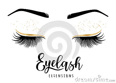 Eyelash extensions logo Vector Illustration