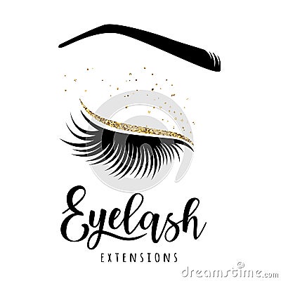 Eyelash extensions logo Vector Illustration