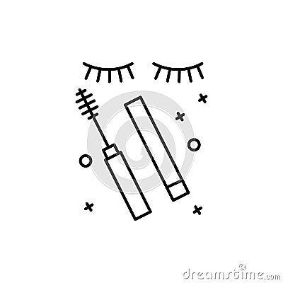 Eyelash mascara, cosmetic icon. Simple line, outline vector elements of cosmetology and beauty icons for ui and ux, website or Stock Photo