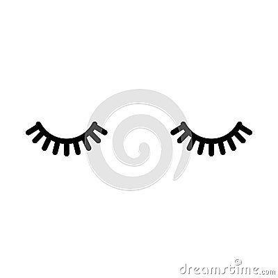 Eyelashes. Close eyes. Cute lashes. Vector illustration Vector Illustration