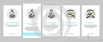 Eyelashes Extension Onboarding Icons Set Vector Vector Illustration