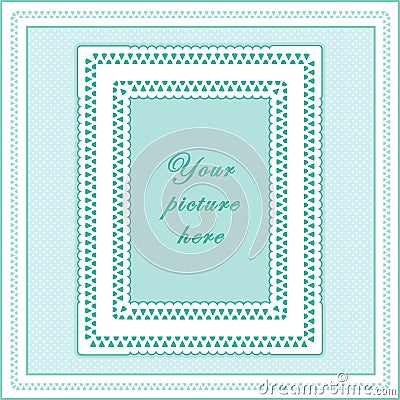 Eyelet Lace Frame, Seamless Background Vector Illustration