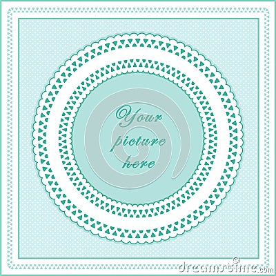 Eyelet Lace Frame, Seamless Background Vector Illustration