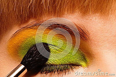 Eyelid being painted Stock Photo