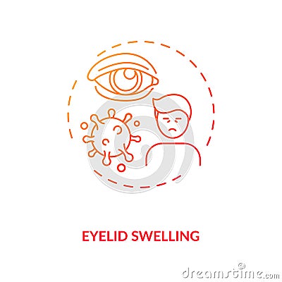 Eyelid swelling concept icon Vector Illustration