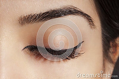 Eyeliner on Closed Eye Stock Photo