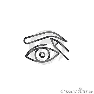 Eyeliner and correction eyebrow shaping outline icon Vector Illustration