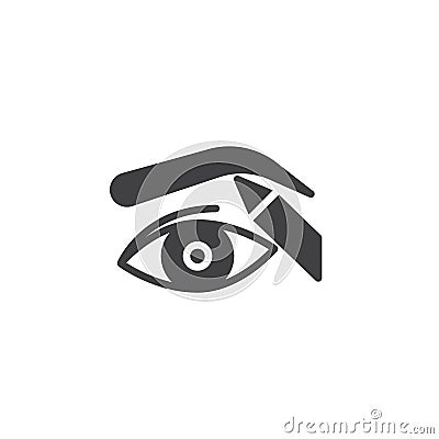 Eyeliner and correction eyebrow shaping vector icon Vector Illustration