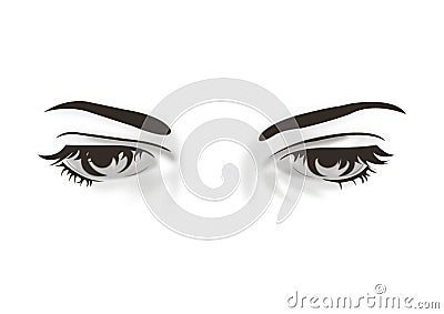 Illustrated eyes black and white Stock Photo