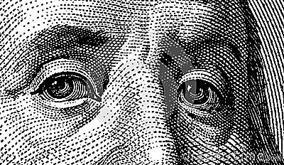 Eyes of Benjamin Franklin by CU Stock Photo