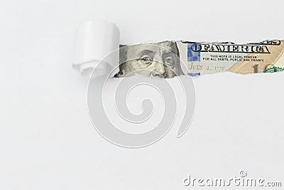 Eyes of Benjamin Franklin from 100 dollar bill Stock Photo