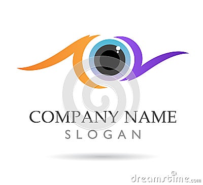 Eyes care, clinic logo vector icon Stock Photo