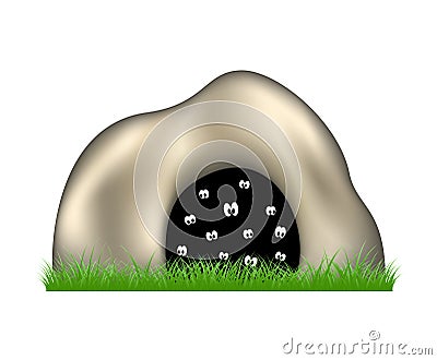 Eyes in the dark cave Vector Illustration