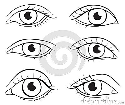 Eyes different shapes Vector Illustration