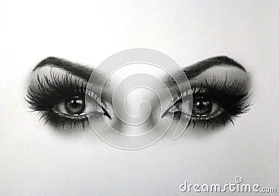 Eyes drawing Stock Photo