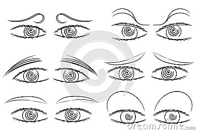 Eyes expressions Vector Illustration