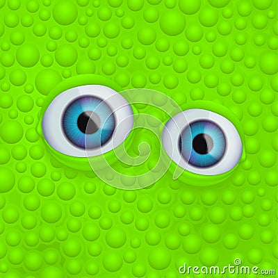 Eyes on green fluid Vector Illustration