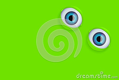 Eyes on green Vector Illustration