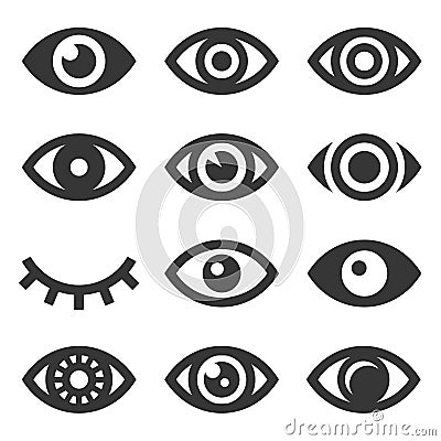 Eyes Icon Set Vector Illustration