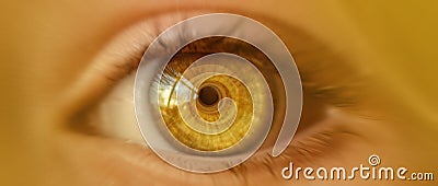 eyes look to the future,focused on goals,vision banner eyes Stock Photo