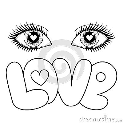 Eyes and Love Vector Illustration