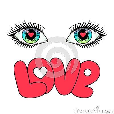 Eyes and Love Vector Illustration