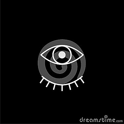 Eyes open and closed icon isolated on dark background Vector Illustration