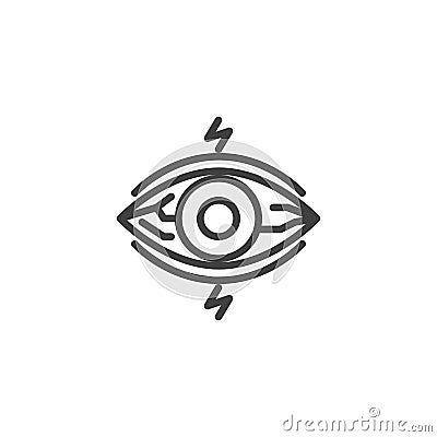 Eyes sore, pain line icon Vector Illustration