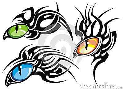 Eyes tattoo design Vector Illustration