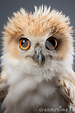 A Rare White Albino Owlet - Stand Out with Uniqueness! Stock Photo