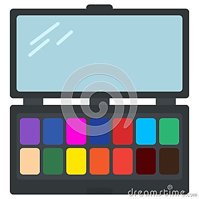 Eyeshadow palette cosmetics icon, vector illustration Vector Illustration