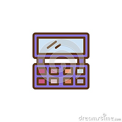 Eyeshadow palette filled outline icon Vector Illustration