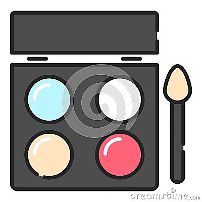 Eyeshadow palette line icon vector isolated Vector Illustration