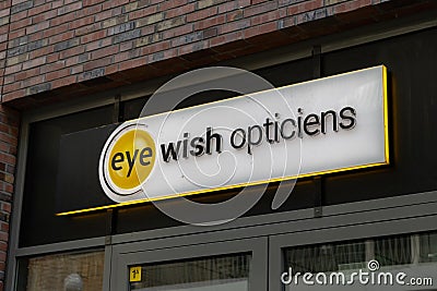 Eyewish Opticien store, Utrecht in the Netherlands. Editorial Stock Photo