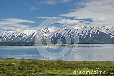 Eyjafjordur fjord, Iceland Stock Photo