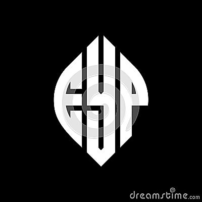EYP circle letter logo design with circle and ellipse shape. EYP ellipse letters with typographic style. The three initials form a Vector Illustration