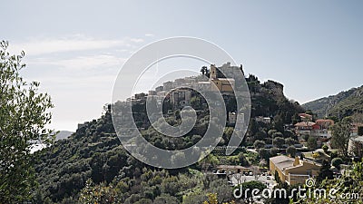 EZE, FRANCE - CIRCA MARCH, 2023: View of Chapelle de la Sainte Croix Eze Village, French Riviera famous place Editorial Stock Photo