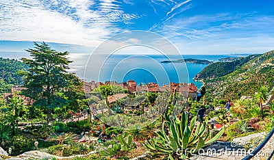 Eze village at french Riviera coast, Cote d`Azur, France Editorial Stock Photo